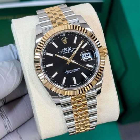 Date Just 2 Tone-Black Watch