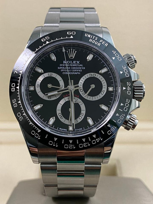 Daytona Silver/Black Chain Watch