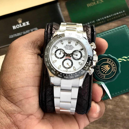 Daytona Silver/White Chain Watch