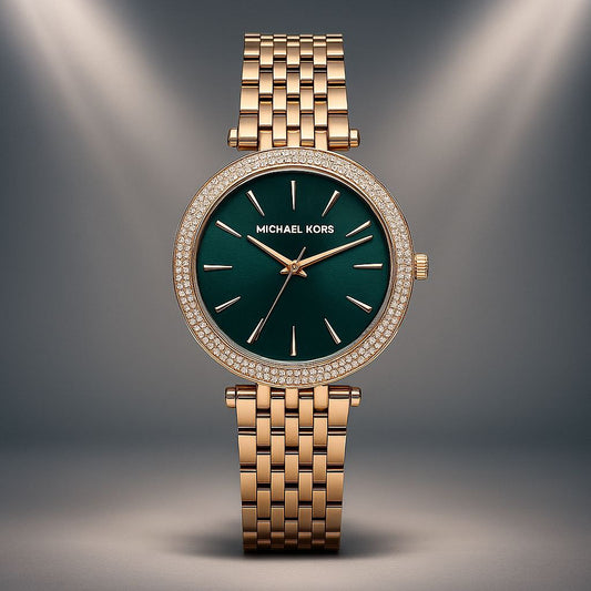 Two-Tone Watch With Crystal Accents With Sleek Design