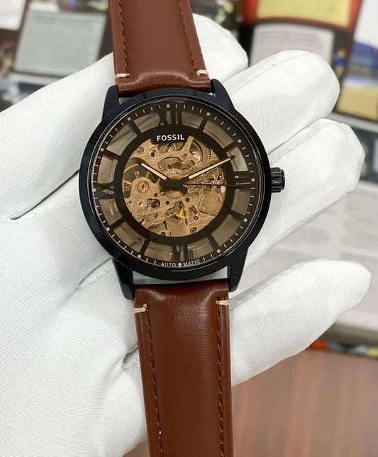 Skeleton Automatic Watch With Polished Finish