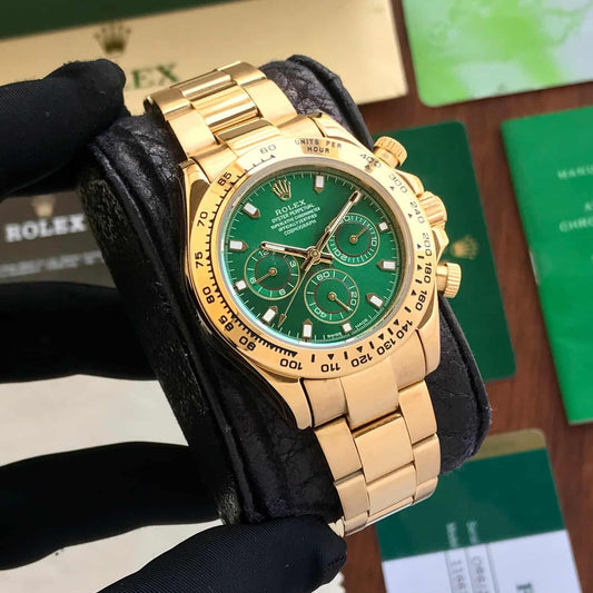 Daytona Gold/Green Chain Watch