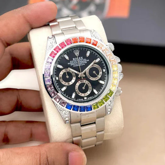 Daytona Rainbow Silver Watch