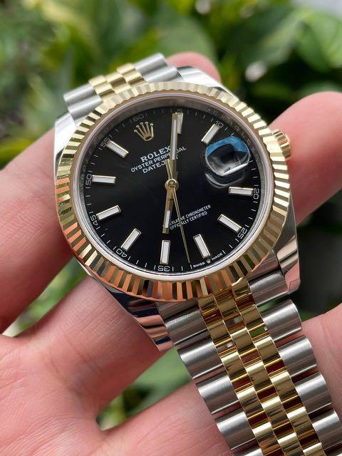 Date Just 2 Tone-Black Watch