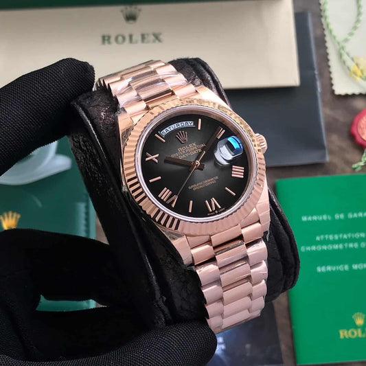 Day Date Rose Gold/Black Watch
