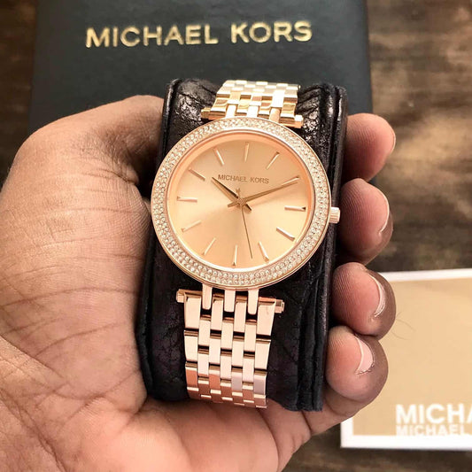 Two-Tone Watch With Crystal Accents With Sleek Design