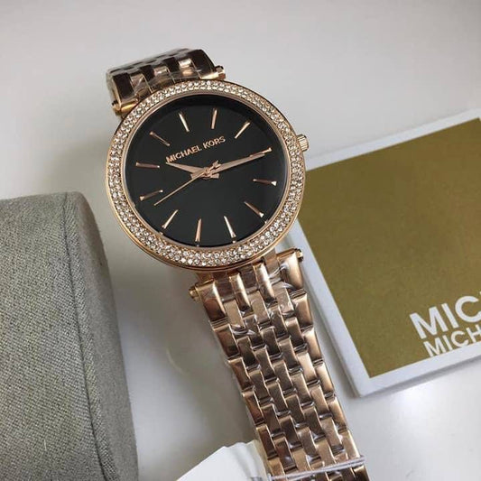 Two-Tone Watch With Crystal Accents With Sleek Design
